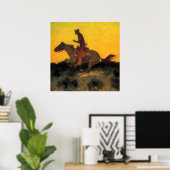 Frederic Remington Westerse Kunst “Tegen De Zonson Poster (Thuiskantoor)