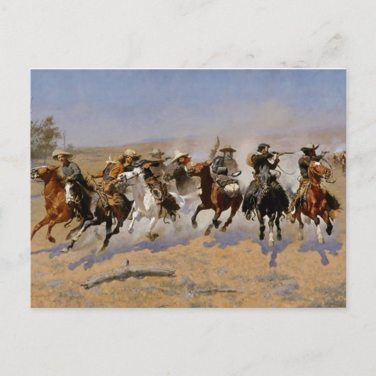 Frederic Remington Westerse Kunst “Vlug naar het H Briefkaart (Voorkant)