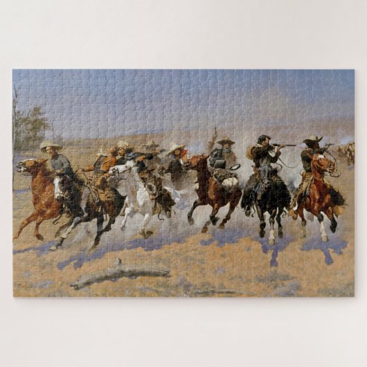 Frederic Remington Westerse Kunst “Vlug naar het H Legpuzzel (Horizontaal)