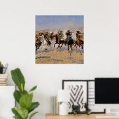 Frederic Remington Westerse Kunst “Vlug naar het H Poster (Thuiskantoor)