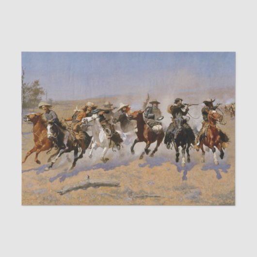 Frederic Remington Westerse Kunst “Vlug naar het H Tissuepapier (Voorkant)