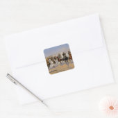 Frederic Remington Westerse Kunst “Vlug naar het H Vierkante Sticker (Envelop)