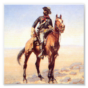Frederic Remington Westerse Kunst “Zwarte Cavaleri Foto Afdruk