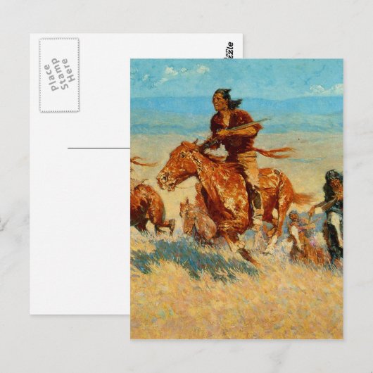 Frederic Remington's The Buffalo Runners (1909) Briefkaart (Voorkant / Achterkant)