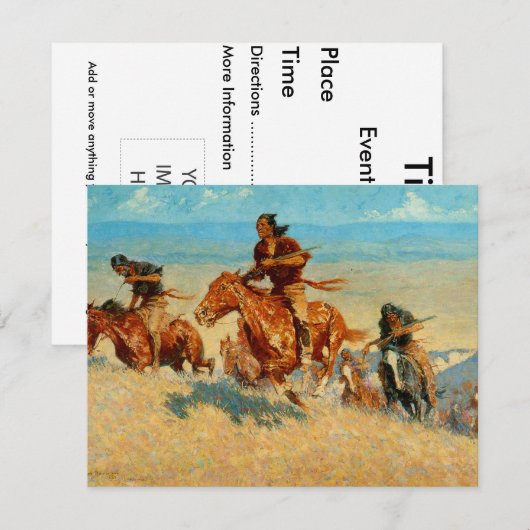 Frederic Remington's The Buffalo Runners (1909) Kaart (Voorkant / Achterkant)