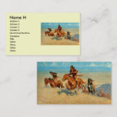 Frederic Remington's The Buffalo Runners (1909) Visitekaartje (Voorkant / Achterkant)