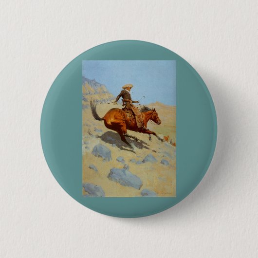 Frederic Remington's The Cowboy (1902) Ronde Button 5,7 Cm (Voorkant)