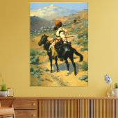 Frederic Remington's The Indian Trapper (1889) Canvas Afdruk (Insitu (Woonkamer))
