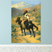Frederic Remington's The Indian Trapper (1889) Canvas Afdruk (Insitu (Houten vloer))
