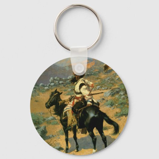 Frederic Remington's The Indian Trapper (1889) Sleutelhanger (Voorkant)