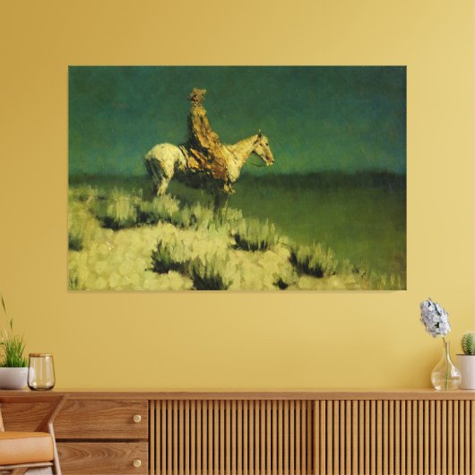 Frederic Remington's The Night Herder (circa 1908) Canvas Afdruk (Insitu (Woonkamer))