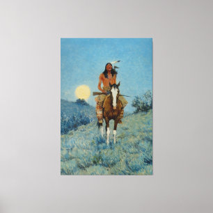 Frederic Remington's The Outlier 1909 Canvas Afdruk