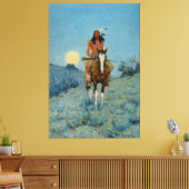 Frederic Remington's The Outlier 1909 Canvas Afdruk (Insitu (Woonkamer))