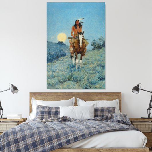 Frederic Remington's The Outlier 1909 Canvas Afdruk (Insitu (Slaapkamer))