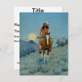Frederic Remington's The Outlier 1909 Kaart (Voorkant / Achterkant)