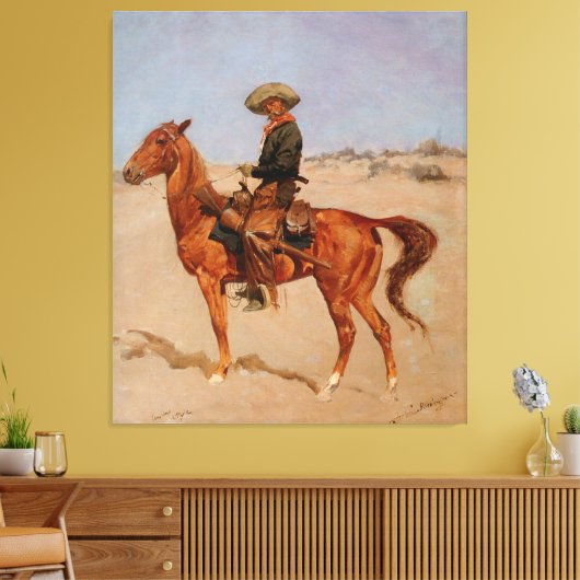 Frederic Remington's The Puncher (1895) Canvas Afdruk (Insitu (Woonkamer))
