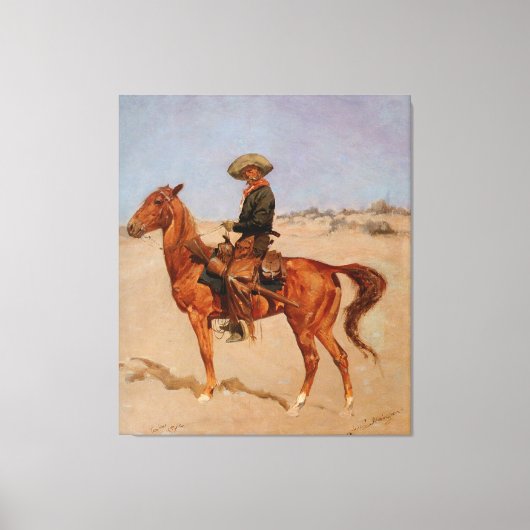 Frederic Remington's The Puncher (1895) Canvas Afdruk (Voorkant)