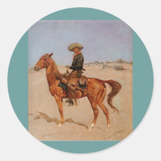 Frederic Remington's The Puncher (1895) Ronde Sticker (Voorkant)