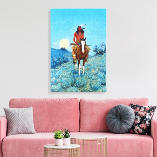 Frederic Sackrider Remington The Outlier Canvas Afdruk (Insitu (Woonkamer))