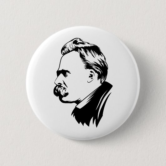 Frederich Nietzsche Portrait Button (Voorkant)