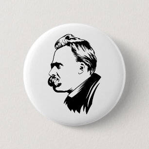 Frederich Nietzsche Portrait Button