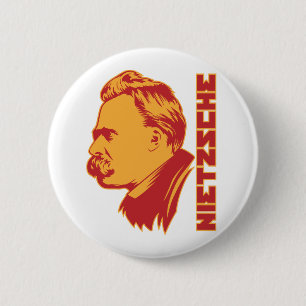 Frederich Nietzsche Portrait Button