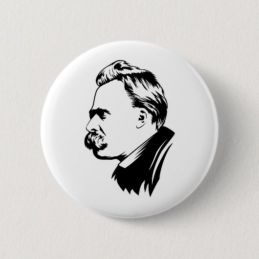 Frederich Nietzsche Portrait Button (Voorkant)