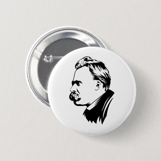 Frederich Nietzsche Portrait Button (Voorkant /achterkant)