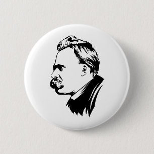 Frederich Nietzsche Portrait Button