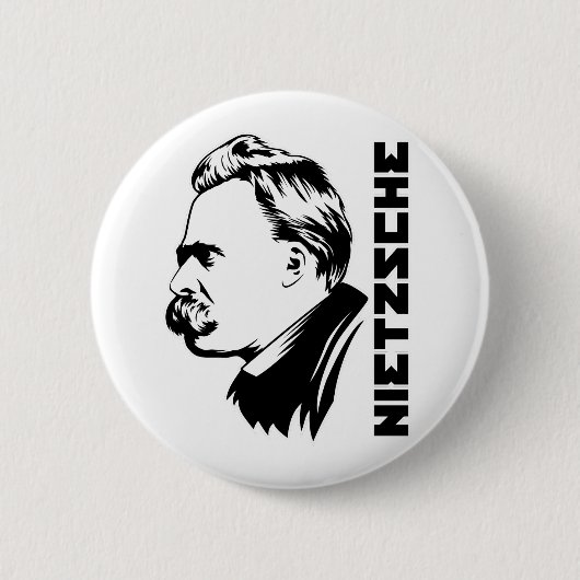 Frederich Nietzsche Portrait Button (Voorkant)