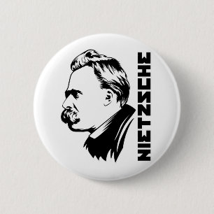 Frederich Nietzsche Portrait Button