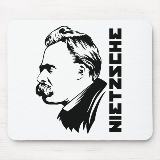 Frederich Nietzsche Portrait Mousepad Muismat (Voorkant)