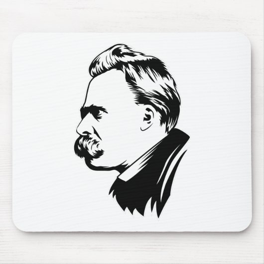 Frederich Nietzsche Portrait Mousepad Muismat (Voorkant)