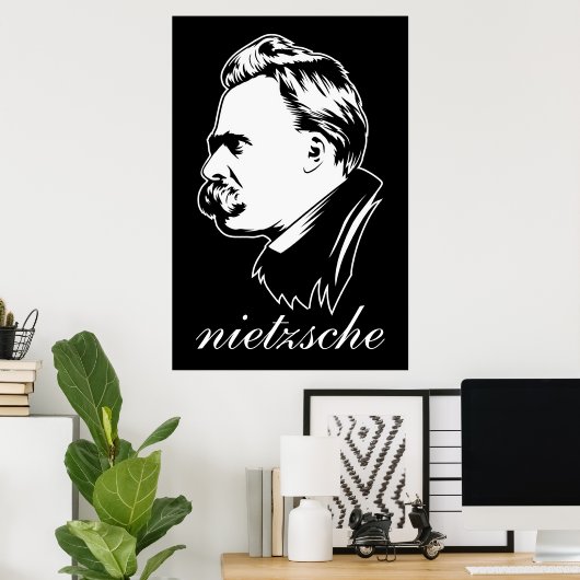 Frederich Nietzsche Portrait Mousepad Poster (Thuiskantoor)