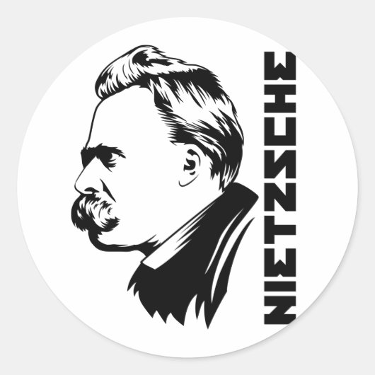 Frederich Nietzsche Portrait Sticker (Voorkant)