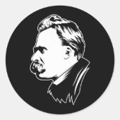 Frederich Nietzsche Portrait Sticker (Voorkant)
