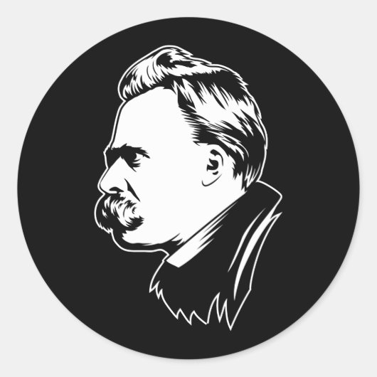 Frederich Nietzsche Portrait Sticker (Voorkant)