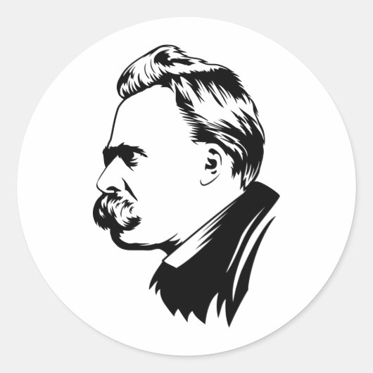 Frederich Nietzsche Portrait Sticker (Voorkant)