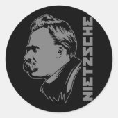 Frederich Nietzsche Portrait Sticker (Voorkant)