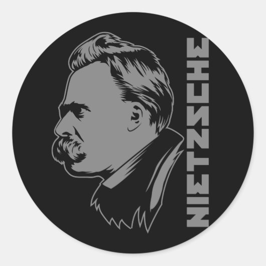 Frederich Nietzsche Portrait Sticker (Voorkant)