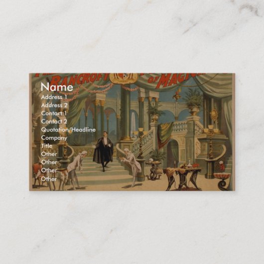 Frederick Bancroft, 'Het Magicische Paleis' Visitekaartje (Voorkant)