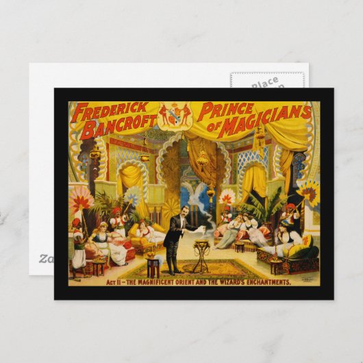 Frederick Bancroft prins der goochelaars Briefkaart (Voorkant / Achterkant)