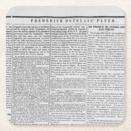 Frederick Douglas Krant Afdrukken Kartonnen Onderzetters (Voorkant)