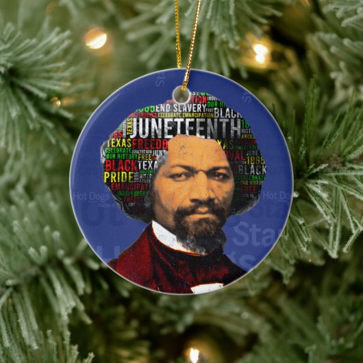 Frederick Douglass c1860s, Juneteenth Word Cloud Keramisch Ornament (Boom)