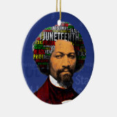 Frederick Douglass c1860s, Juneteenth Word Cloud Keramisch Ornament (Rechts)