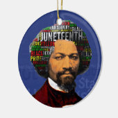 Frederick Douglass c1860s, Juneteenth Word Cloud Keramisch Ornament (Links)