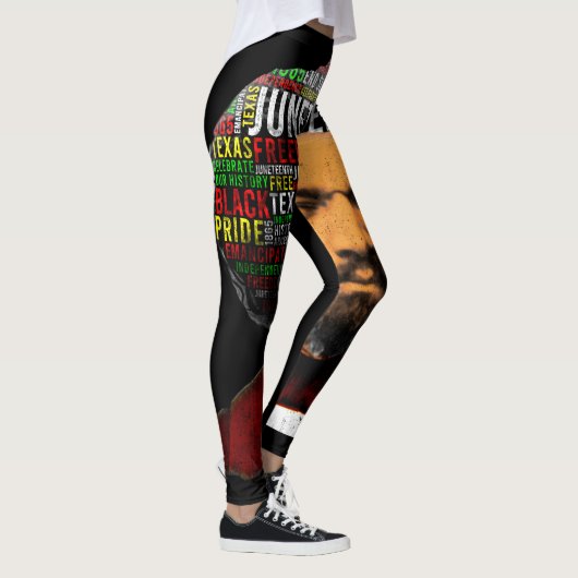 Frederick Douglass c1860s, Juneteenth Word Cloud Leggings (Rechts)