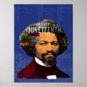 Frederick Douglass c1860s, Juneteenth Word Cloud Poster (Voorkant)
