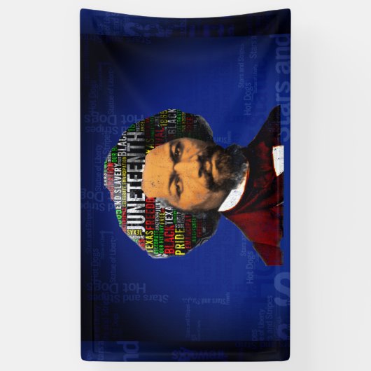Frederick Douglass c1860s, Juneteenth Word Cloud Spandoek (Verticaal)