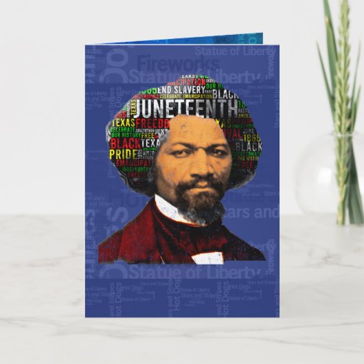 Frederick Douglass c1860s, Junetetiende Word Cloud Kaart (Voorkant)